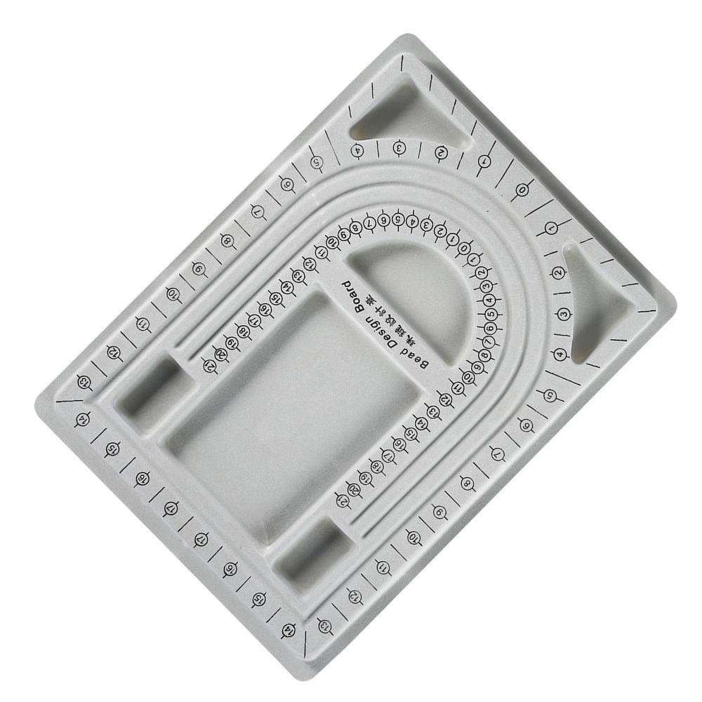 Gray Resin Bead Board 32x24CM Measurement Scale Design Tray Bead Stringing Tool Practical Tool Bead Design Board DIY Craft