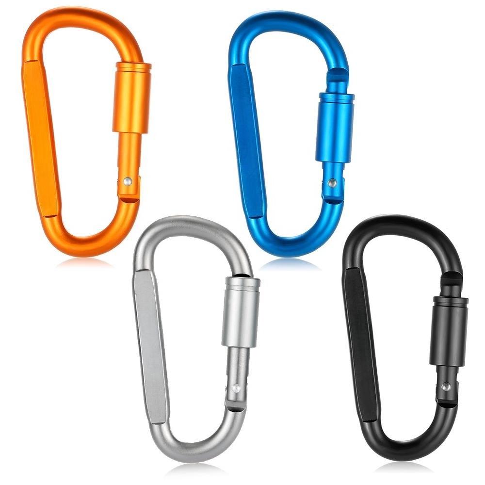 Lixada D-Ring-Karabiner aus Aluminiumlegierung, Schraubverschluss, Haken zum Aufhängen, Schnalle, Schlüsselanhänger für Camping, Wandern