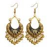 Bohemian Women Flower Bells Tassel Enamel Hook Earrings Party Banquet Jewelry