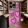 Purple Hearts with Love Text Phone Case for iPhone 17 16 15 14 13 12 11 Pro Max Plus Anti Scratch, Gel Flexible Protective