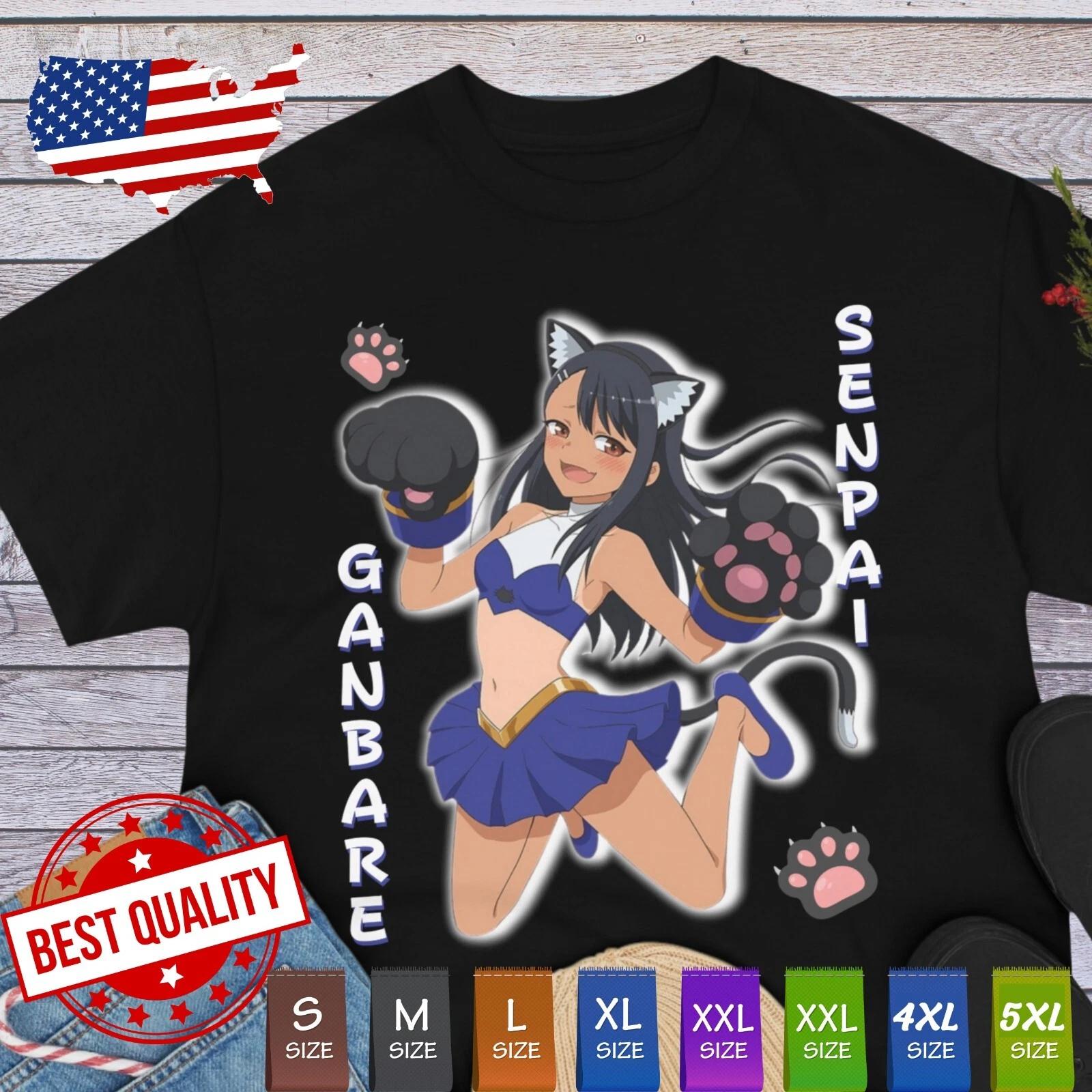 Waifu Nagatoro T Shirt Anime Ecchi Tee Manga Cosplay Clothing Cat Kawaii Senpai XL
