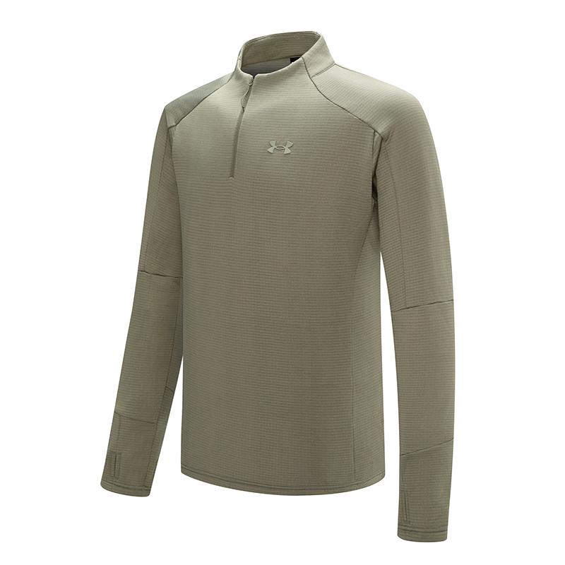 

Under Armour Climbing Series Casual Moisture-Wicking Outdoor Sports Stand Collar Half-Zip Long Sleeve T-Shirt Men Tops Light-Army-Green 14411144-0047 S