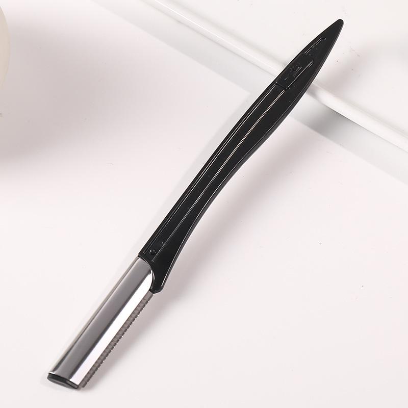 Stainless Steel Eyebrow Razor with Safety Guard and Straight Handle