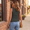 Women’s Sleeveless Lace Trim Tank Top Scoop Neck Ribbed Knit Camisole Fitted Basic Layering Vest for Everyday Wear