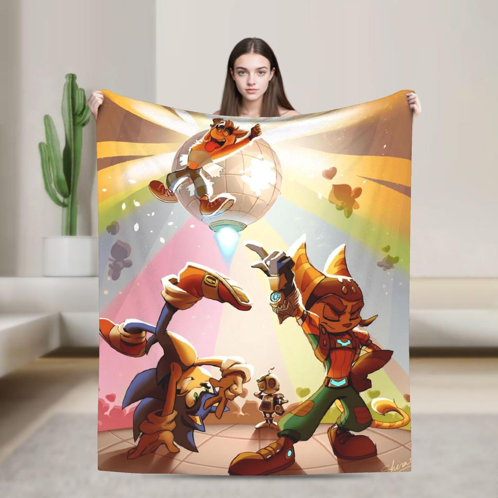 Ratchets And Clanks Blanket Quality Super Warm  Bedding Throws Winter Students Couch Bed Funny Bedspread