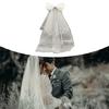 Flower Girl Veil Bow Veils with Hair Clip Wedding Hair Accessories White