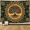 VIKAMA Tree of Life Tapestry Bohemian Mandala Wall Hanging Vintage Spiritual Decor Perfect for Bedrooms