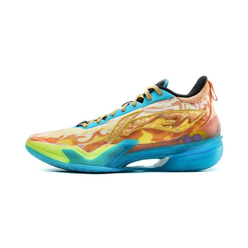 Li Ning Liren 5 Slip Resistant Coverage Lightweight Rebound Performance Basketball Shoes Men's Orange Blue ABAU095-6