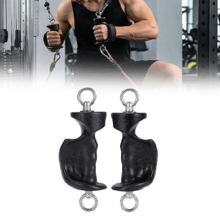 Exercise Grip Handles With Metal Rings For Pull Down Machines And Cable Workouts With Ergonomic Shape And Strong Build