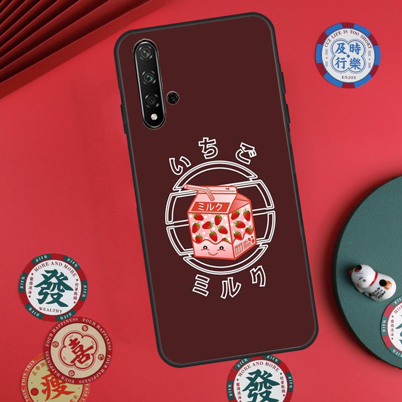 Cute Strawberry Milk Box For Huawei Nova 5T 10 9 SE 7i 8i 11i 12i Y73 Y90 Y70 Y72 Y61 Y91 P60 Pro P30 P40 Lite Case