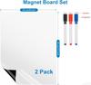 Magnetic Fridge White Board Paper,8" x 12" 2 Pack Small Dry Erase Board Kitchen Refrigerator Whiteboard for Family to-do List, I