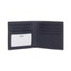 COACH Billfold Wallet 10 Classic Fashion Multi-Card Slot Bifold Coated Canvas Document Case Card Holder Wallet Men's Denim Color and Chalk White