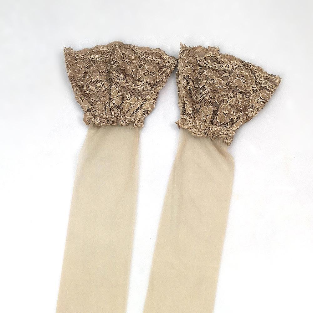 BEILEISI Silicone Anti-Slip Lace Trim Thigh-High Stockings 2132