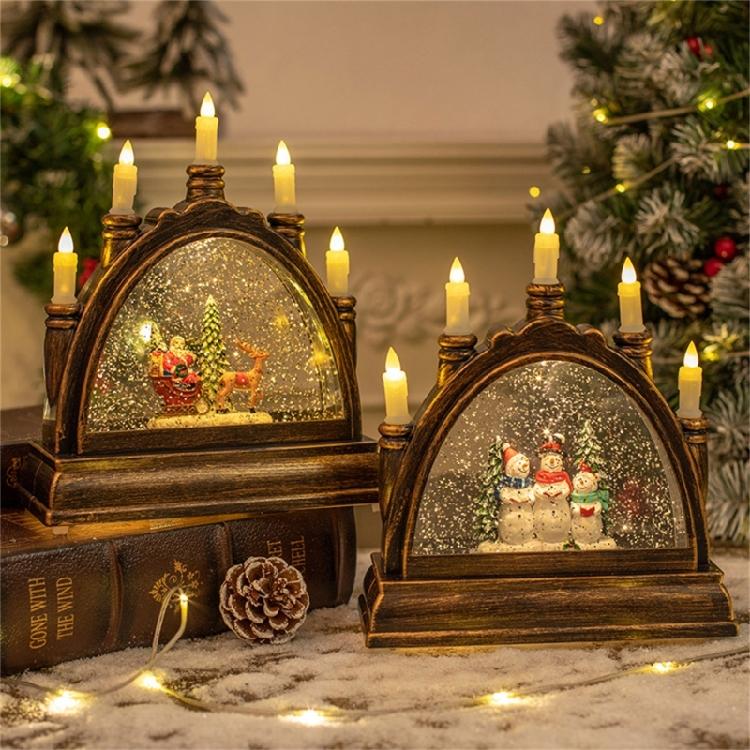 Romance PVC Crystal Candle Holder Christmas Themed Decoration Party Supplies Portable for Tabletop or Tree Ornament