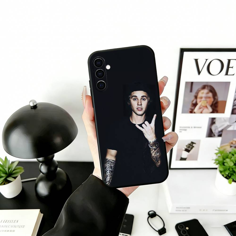 S-Singer Beliebers Phone Case Black Silicone Soft For Samsung Galaxy A73,A72,A71,A70,A53,A52,A51