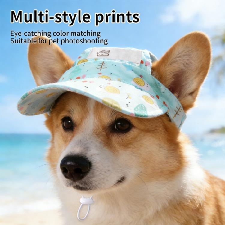 Fashionable Pet Sun Visors Soft Fabric Dog Baseball Cap With Ear Holes And Adjustable Chin Strap Cats Sunbonnet Hat