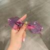 Sunglasses For Women Rhombus Clear Blue Sun Glasses Irregular Vintage Small Frame Goggle Uv400 Ladies