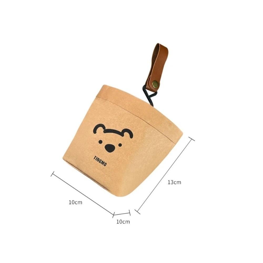 Multipurpose Vehicle Organizer Bear Shaped Kraft Paper Storage Bag Car Air Vent Trash Can  Car Use