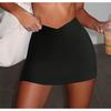 New High Waist Side Split Strap Built-in Shorts Sexy Elastic Sports Short Skirt Tennis Skirt Women