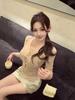 Women's Winter Style Sexy Fake Two-Piece Long-Sleeve Slimming Hollow Base Layer Top