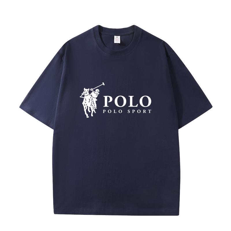 D06-111 MINISO 2026 Summer POLO SPORT Classic Logo Men Women 100% Cotton T-Shirt Casual Short Sleeve O-Neck Top