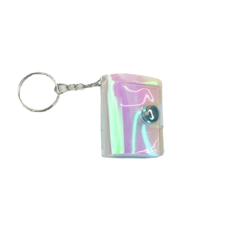 

Мини фотоальбом двухдюймовый лазерный семицветный мини фотоальбом книга для хранения брелок подвесная цепочка 1pcs белый