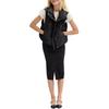 Coach Solid Color Stand Collar Zipper Short Sleeveless Vest Women vests Black CV305-BLK
