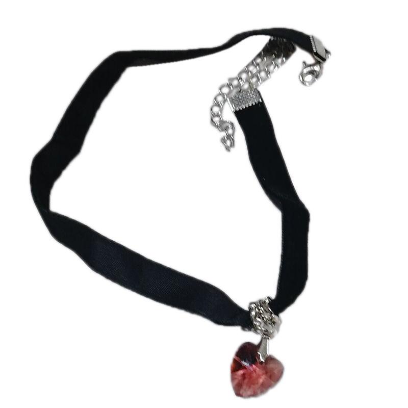 1X Gothic Velvet Heart Choker Handmade Necklace Pendant Retro 80 90S