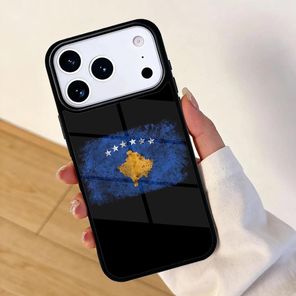 Kosovo Flagge Handyhülle für IPhone 17 AIR 16pro Max 15 14 13 12 11 Bumper Cover