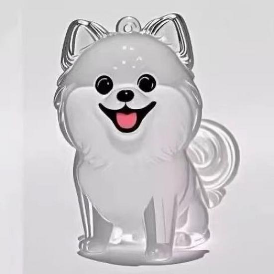 Cute Cat & Dog Fur Keychain Pendant - Creative Transparent Souvenir Gift