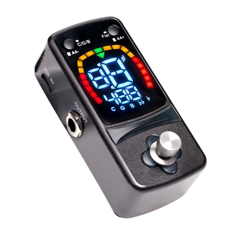 Portable Chromatic Tuner Pedal Covering A0 to C8 Range Digital Guitar Pedal Tuner for Guitarists and Musicians