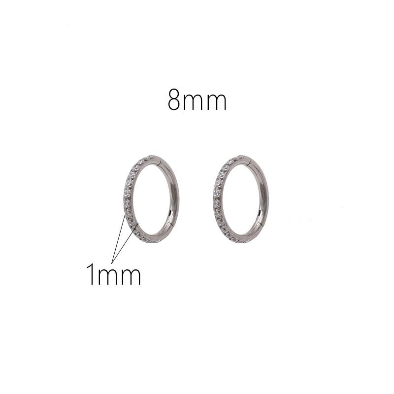 Diamond Simple Temperament Zircon Nose Ring Multi-Size Personalized Men'S And Girls Earrings Piercing Jewelry