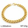 Jewelry Side Flat Chain Stainless Steel Chain, Simple Titanium Steel Men's Trend Hip-hop Bracelet Accessories