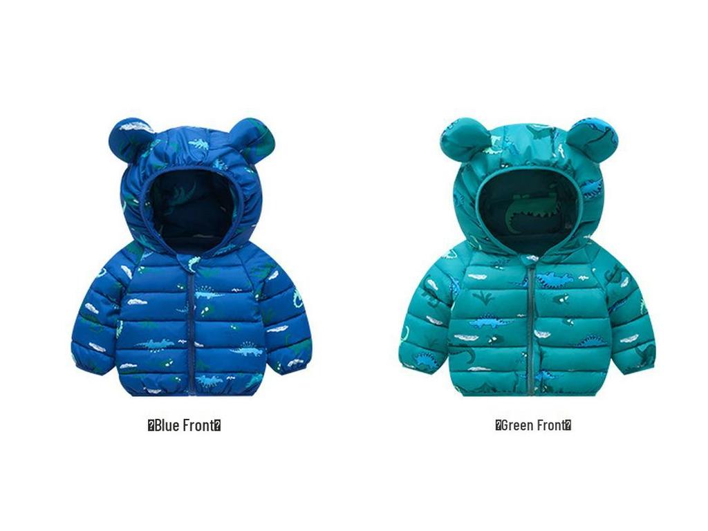 Kinder Kapuzenjacke mit Baumwollfutter - Warmer Cartoon-Print für Jungen & Mädchen im Herbst/Winter