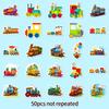 50 Cartoon Little Train Stickers for Kids – Vehicle Series for Notebooks & Rewards