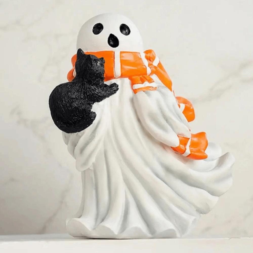 Funny Design Halloween Ghost Statue Cartoon Resin Ghost Figurine Festive Atmosphere