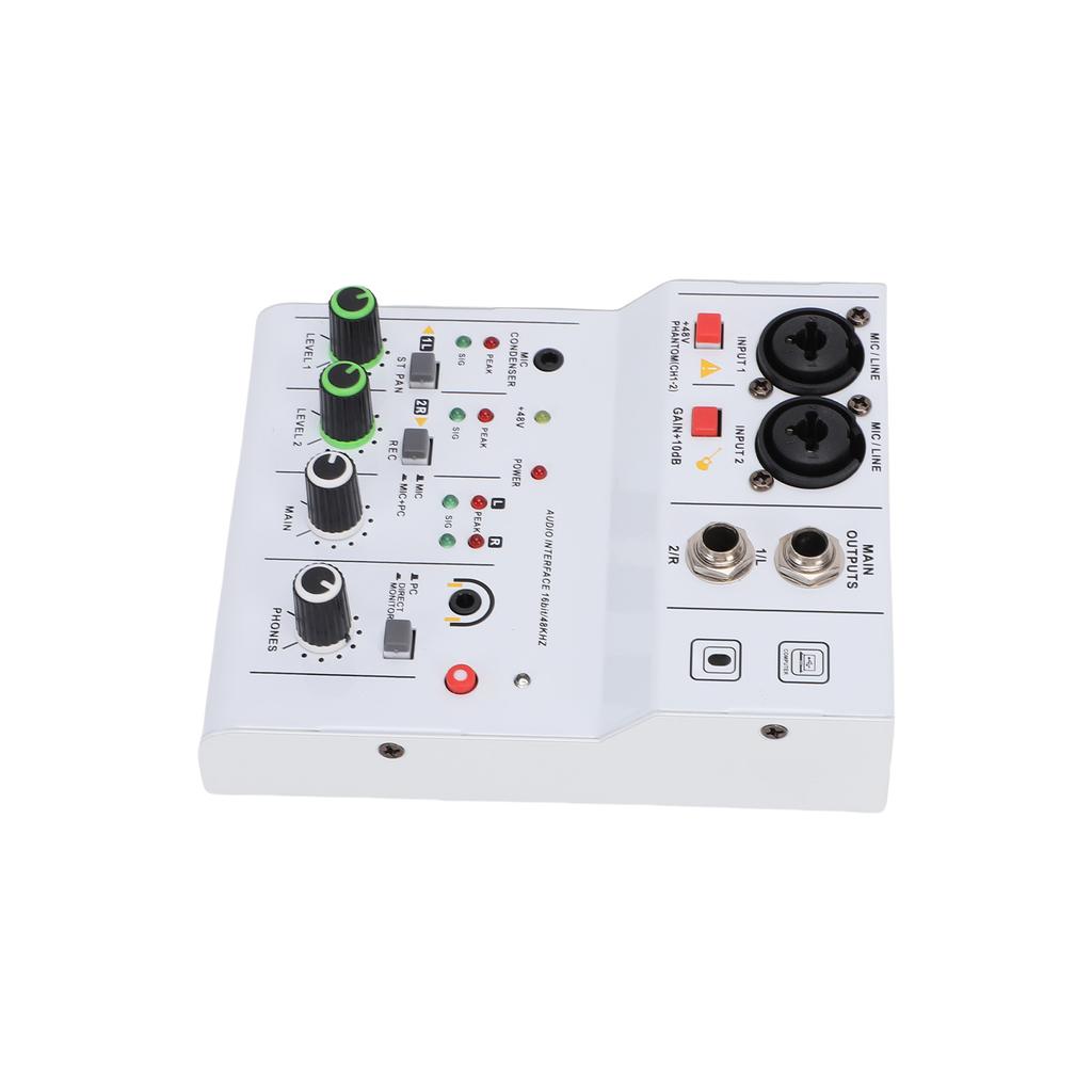 2 Channel Sound Mixer DJ Controller with Multiple Inputs   Power MP3   Output Independent Control Knobs Metal   for Recording Stage Perfor