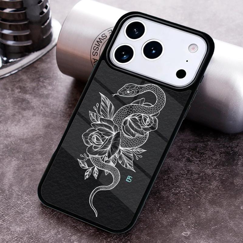 Snake Flower Phone Case For iPhone 17,16e,15,14,13,12,11,Mini,Pro,MAX Soft Silicone Cover