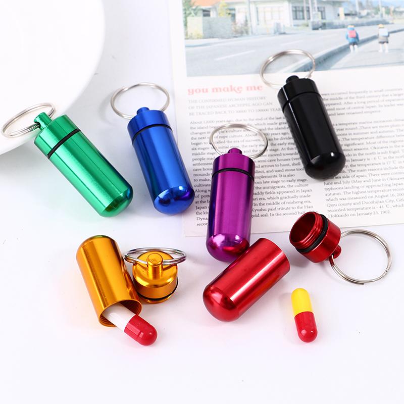 Buy Waterproof Aluminum Pill Box Case Bottle Cache Drug Holder Container Keychain at affordable