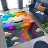 Colorful Rainbow Clouds Dream Sky Cartoon Rug for Bedroom Living Room Sofa Home Doormat Decor, Large Kid Play Non-slip Floor Mat