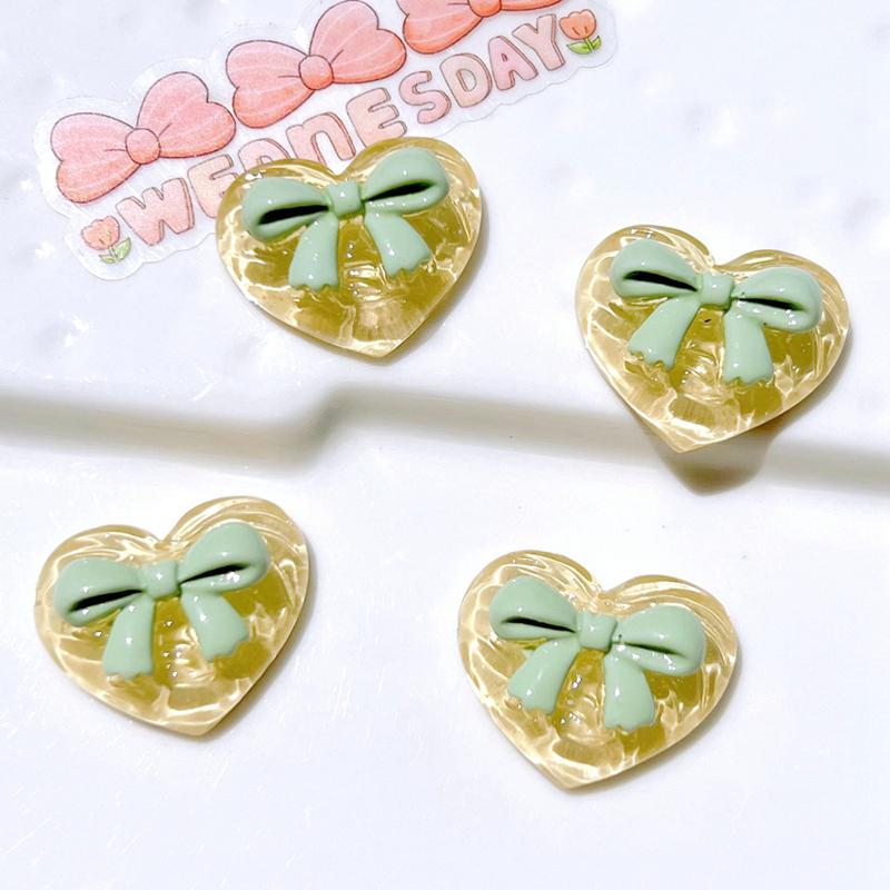 10 Pcs New Cute Cartoon Transparent Heart Shape Butterfly Junction Resin Scrapbook Diy Jewellery Hairpin Accessories Craft A60