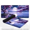 Tapis de Souris XXL Sakura Violet Pleine Lune Pagode Orientale Portail Torii Lac de Montagne Tapis de Jeu Antidérapant Pour Décoration de Bureau