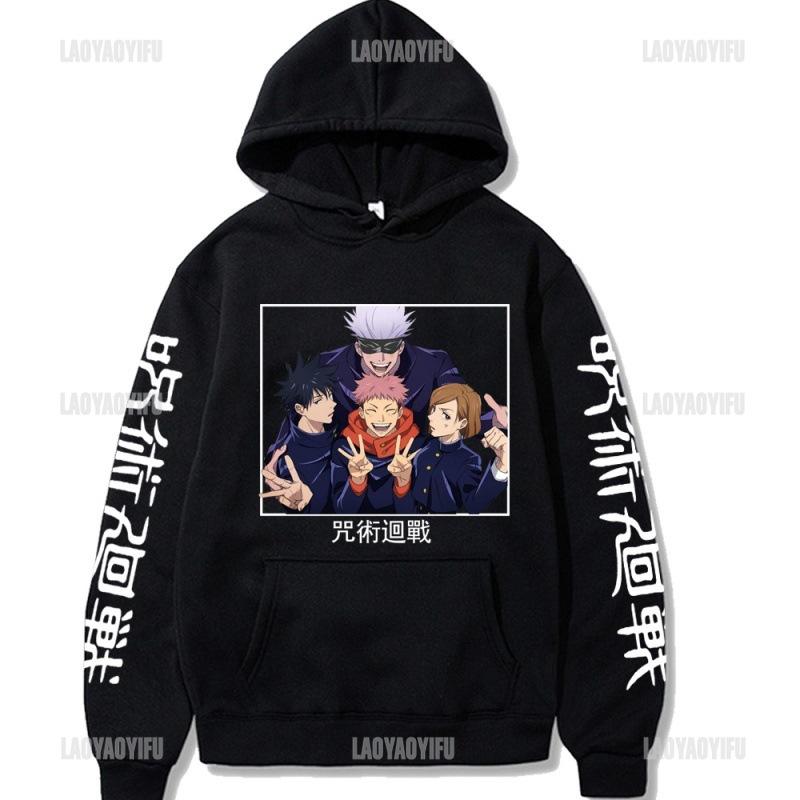 Japan Anime Jujutsu Kaisen Muži Dámské Mikiny Satoru Gojo Volná mikina Unisex Podzim Teplý Ležérní Streetwear