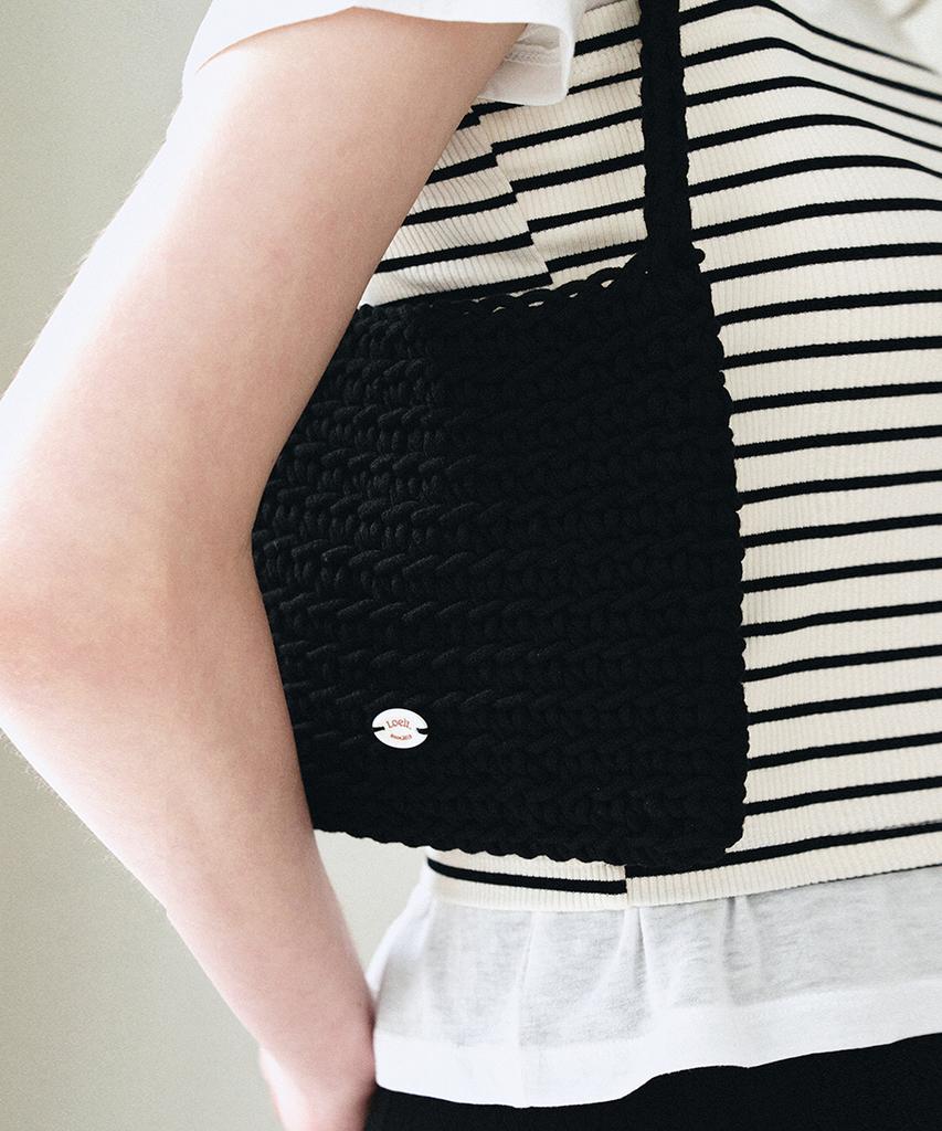 Loeil Summer Crochet Mini Bag - Black