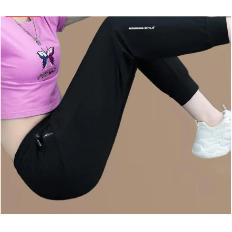 

Женские летние легкие быстросохнущие брюки Удобные дышащие повседневные облегающие спортивные брюки S