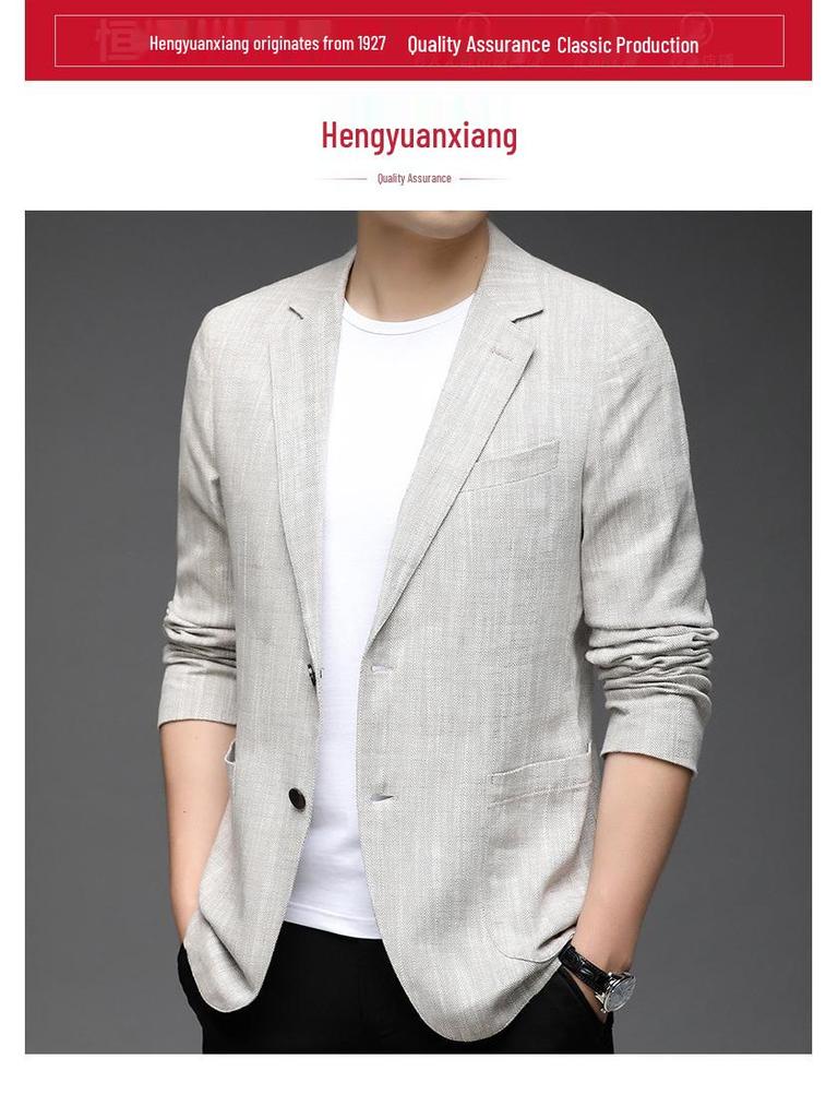 Herren Casual Frühling/Herbst Baumwolle Leinen Blazer Jacke