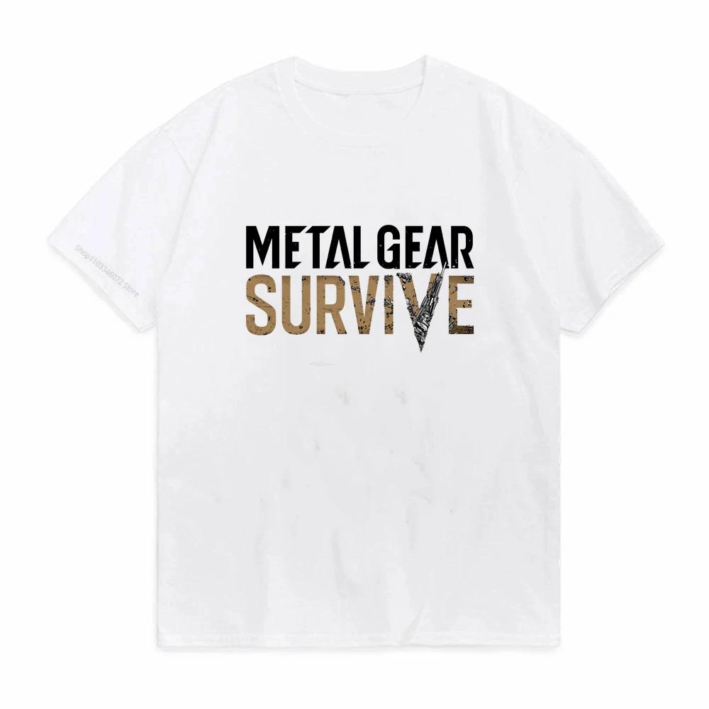 Game Mgs Metal Gear Solid Letter Print Unisexs T Shirt The Metal Solid Snake 5 V Foxhound Special Force Group Fox Hound Tshirt Tee