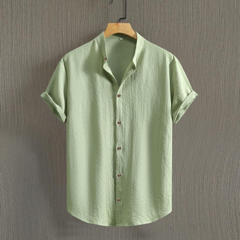 

Summer Fashion Men s Short Sleeve Button Down Henley Shirts Casual Solid Beach Shirt XXXXXL