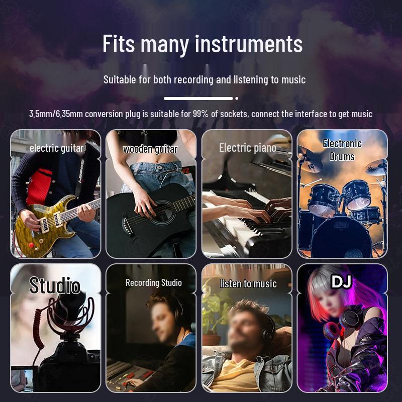 JOYO JMH-04 Over-Ear Monitor Headphones – Ideal for Electric Guitar, Piano, and Keyboard Practice