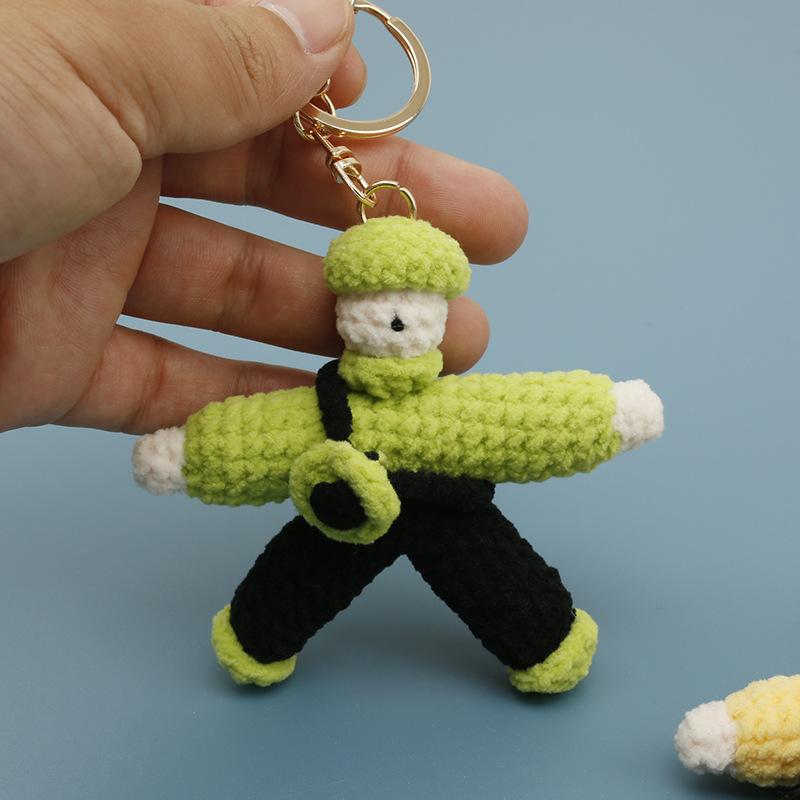 Funny Character Doll Keychain Handmaking Crochet Keychain For Couple Gifts Keyrings Cute Knitted Doll For Couple Keyrings Custom